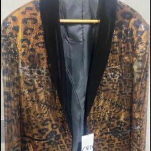 Zara Men leopard suit brand new